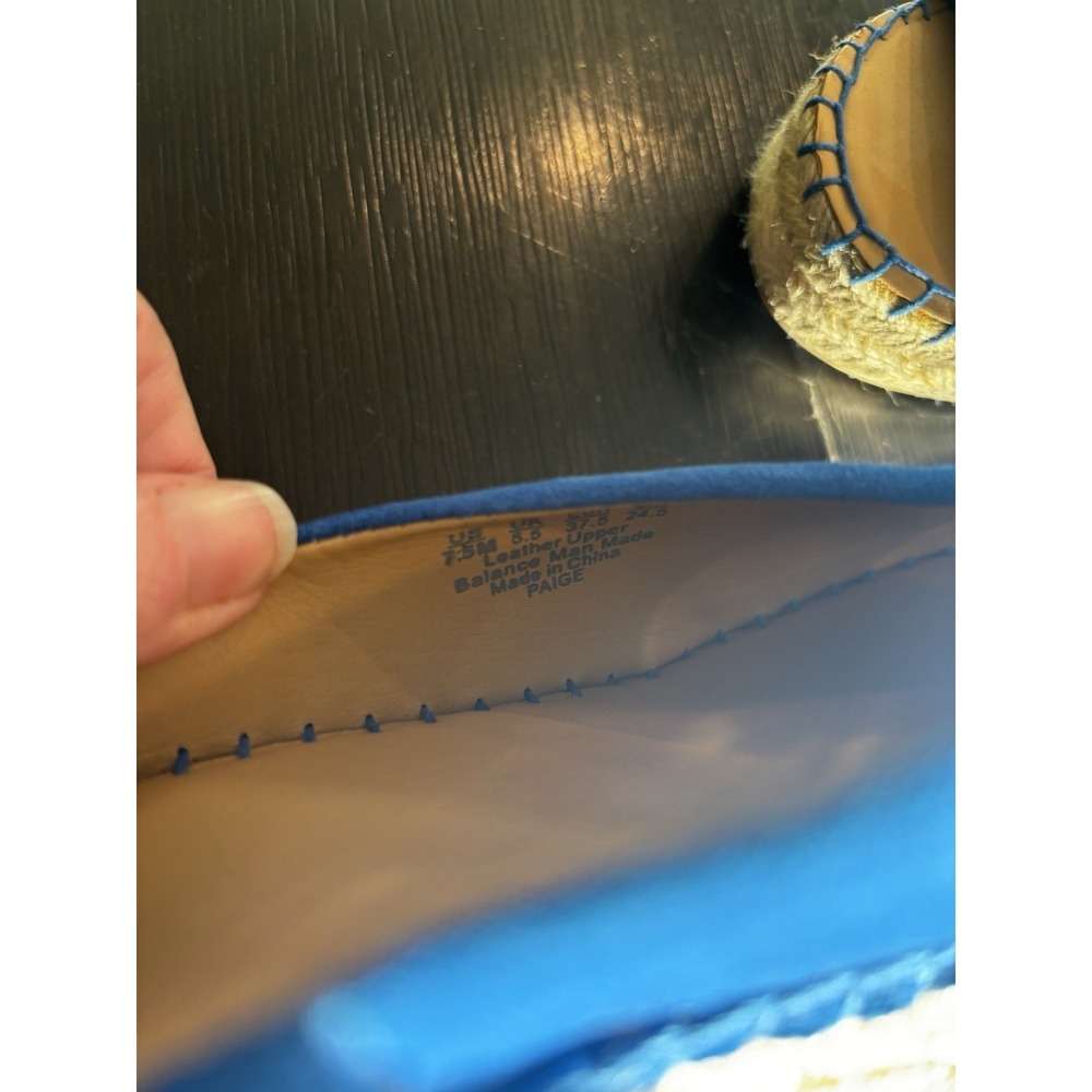 Franco Sarto Blue Suede Espadrille Size 7.5 - Picture 5 of 7